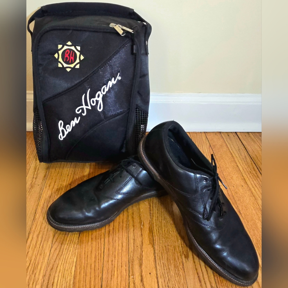 Size 13 Reebok Golf Shoes With Vintage Ben Hogan Bag Bundle